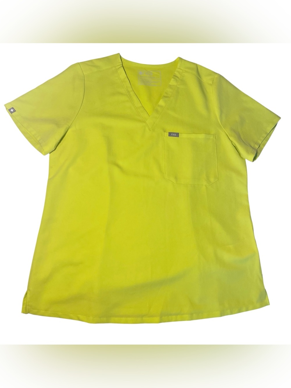 SOLD💛💚FIGS Catarina One-Pocket Scrub Top Limited edition color-Citrine Large EUC - Picture 3 of 8